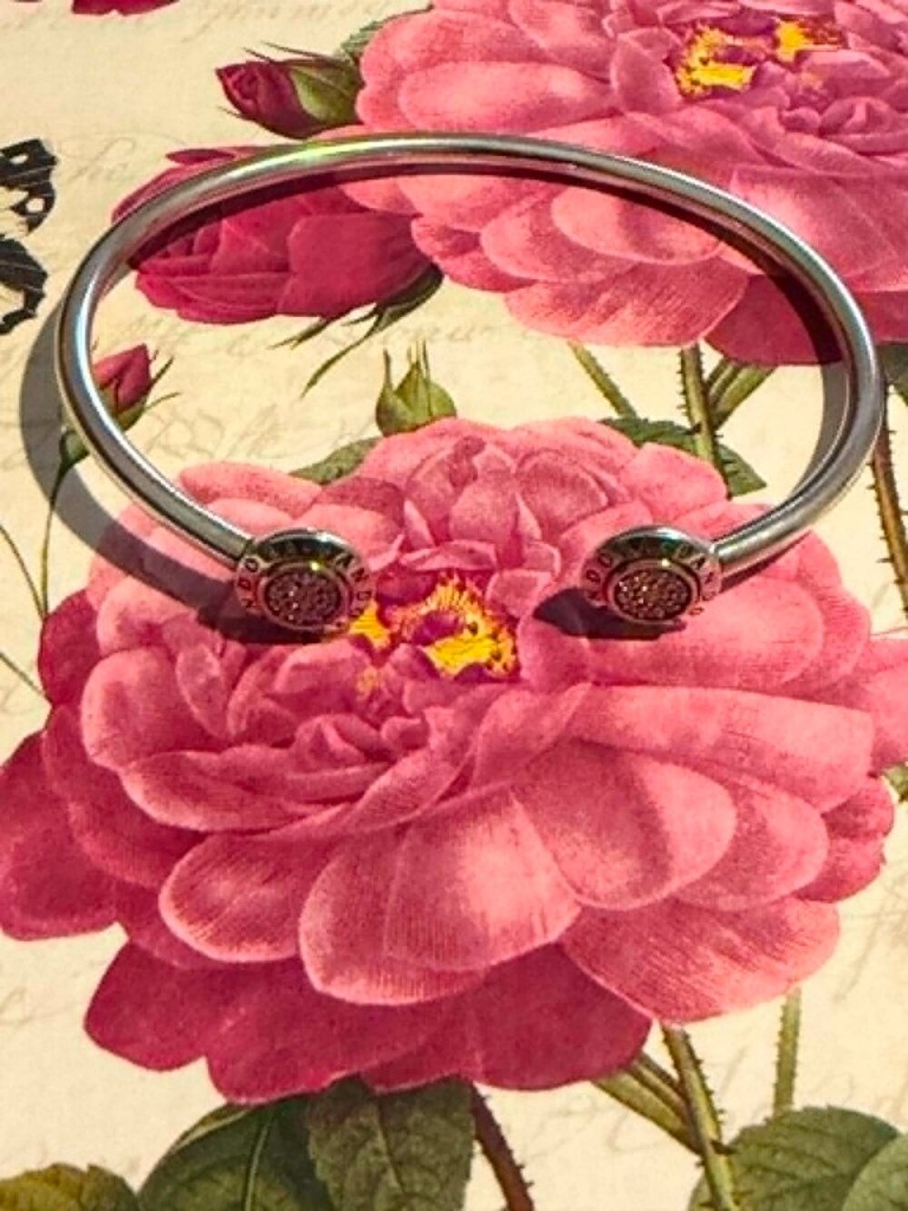 Authentic Pandora Signature Bangle with 14K Gold # 596274CZ